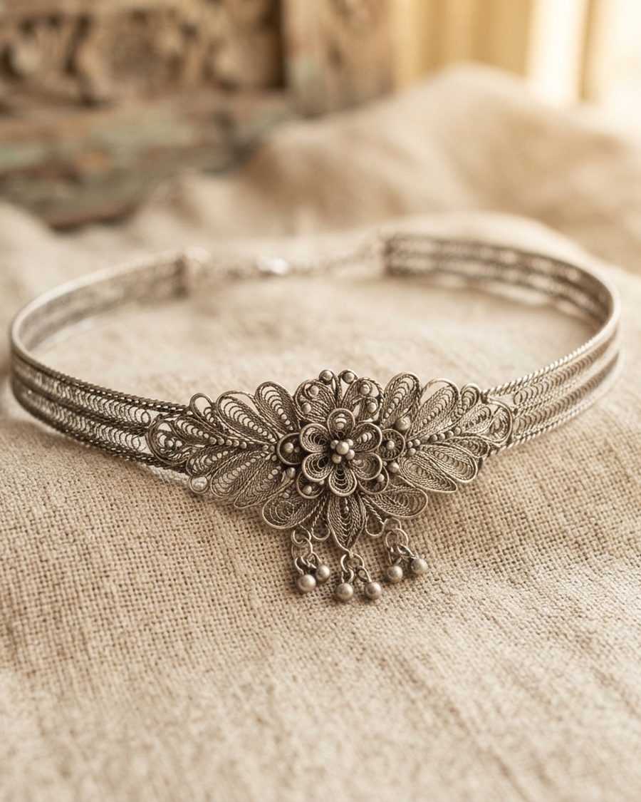 Silver Filigree Tanti Bazar Choker